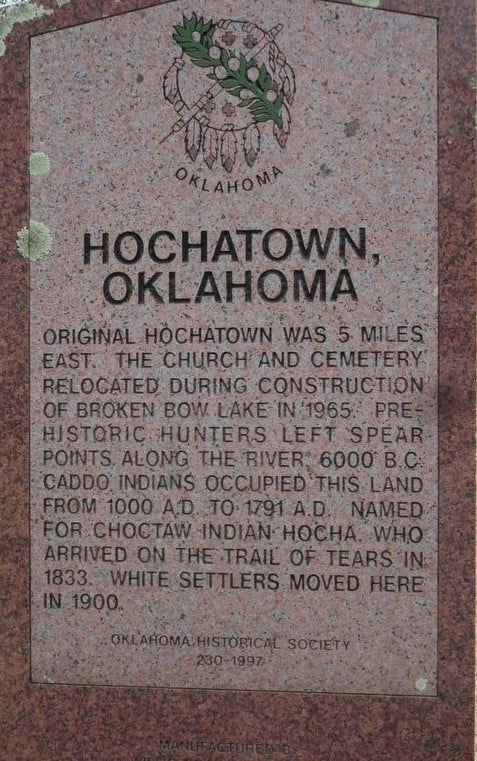 Hochatown Marker Historical